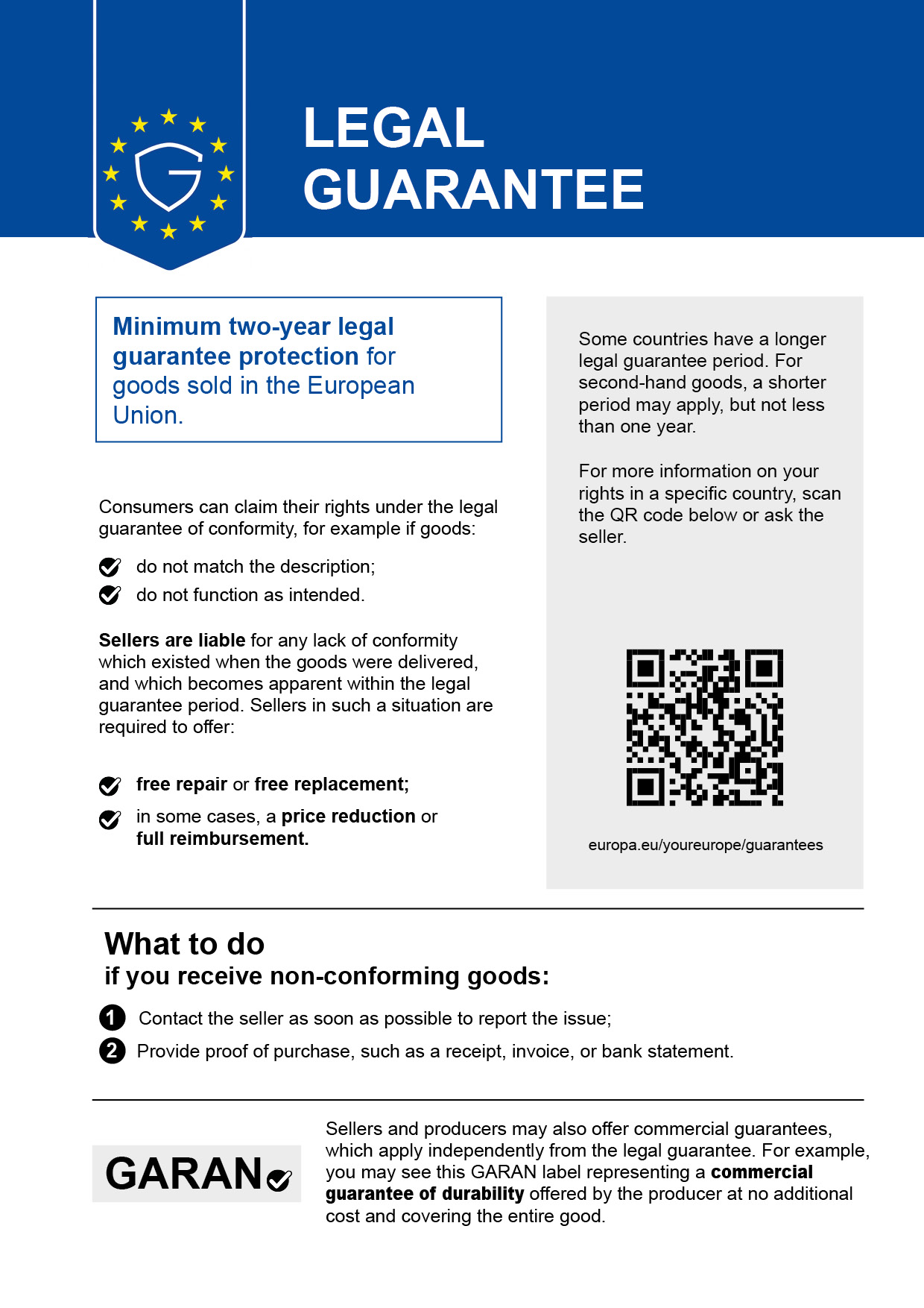 EU legal guarantee label